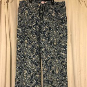 NWB Paisley High Waisted Straight Leg Jeans Size 33